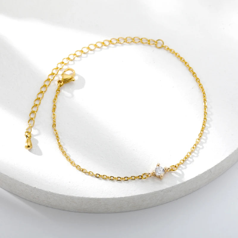 Gold Plated Bracelet with Simulated Stone Design