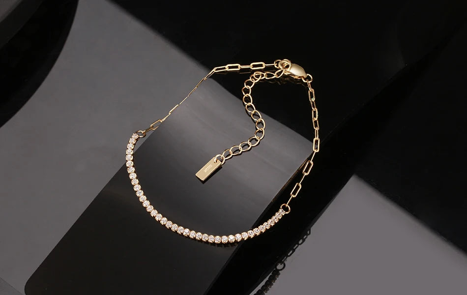 Elegant Gold-Plated Tennis Chain Bracelet