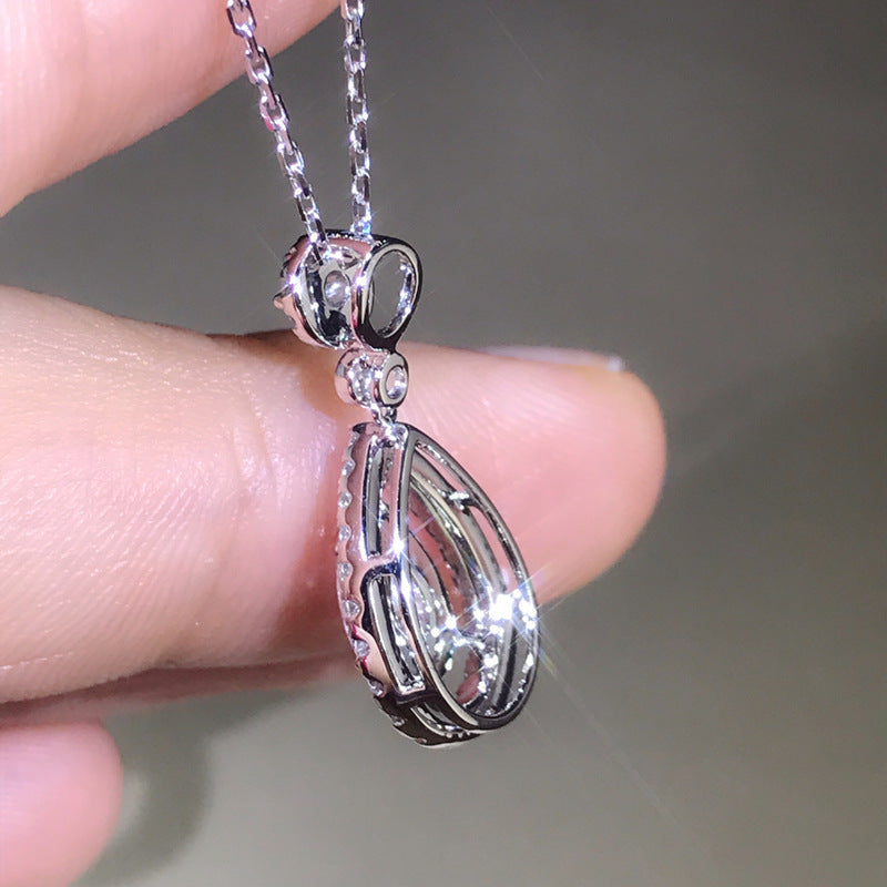 Simulated Diamond Necklace in Gold-Plated Steel
