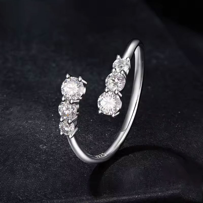 Moissanite Ring in Sterling Silver