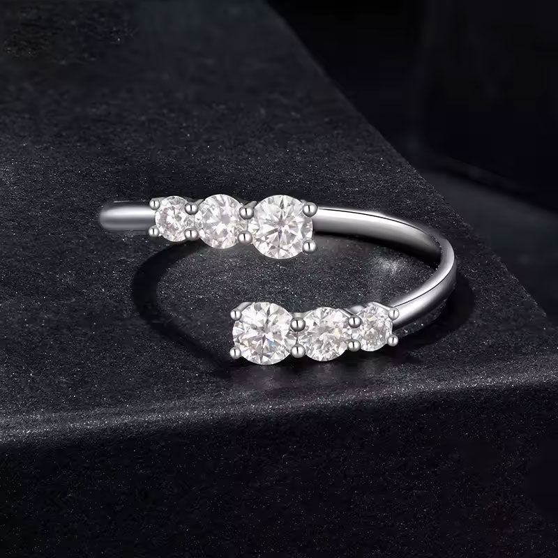 Moissanite Ring in Sterling Silver