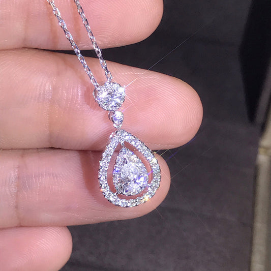 Simulated Diamond Necklace in Gold-Plated Steel