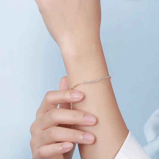 Elegant Gold-Plated Tennis Chain Bracelet