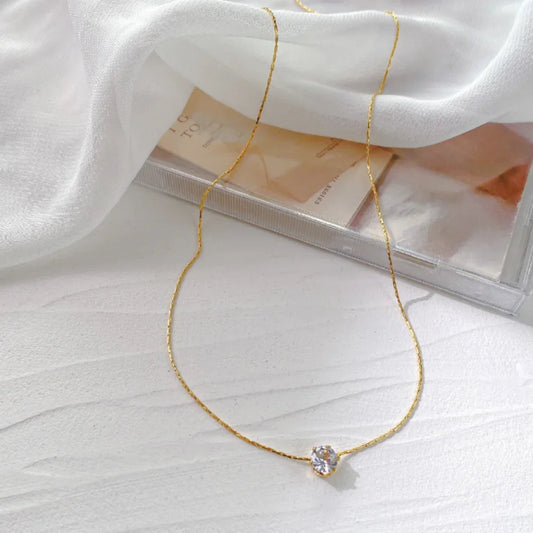 Delicate Mini Pendant Necklace – 18K Gold-Plated