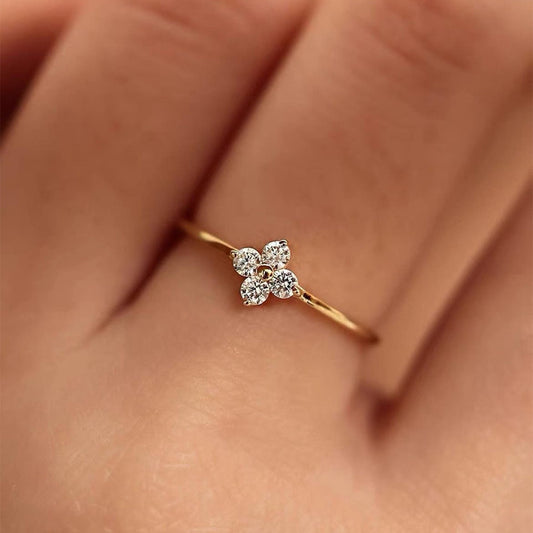 Clover Set in Gold-Plated Silver with Zirconia