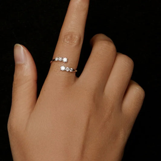 Moissanite Ring in Sterling Silver